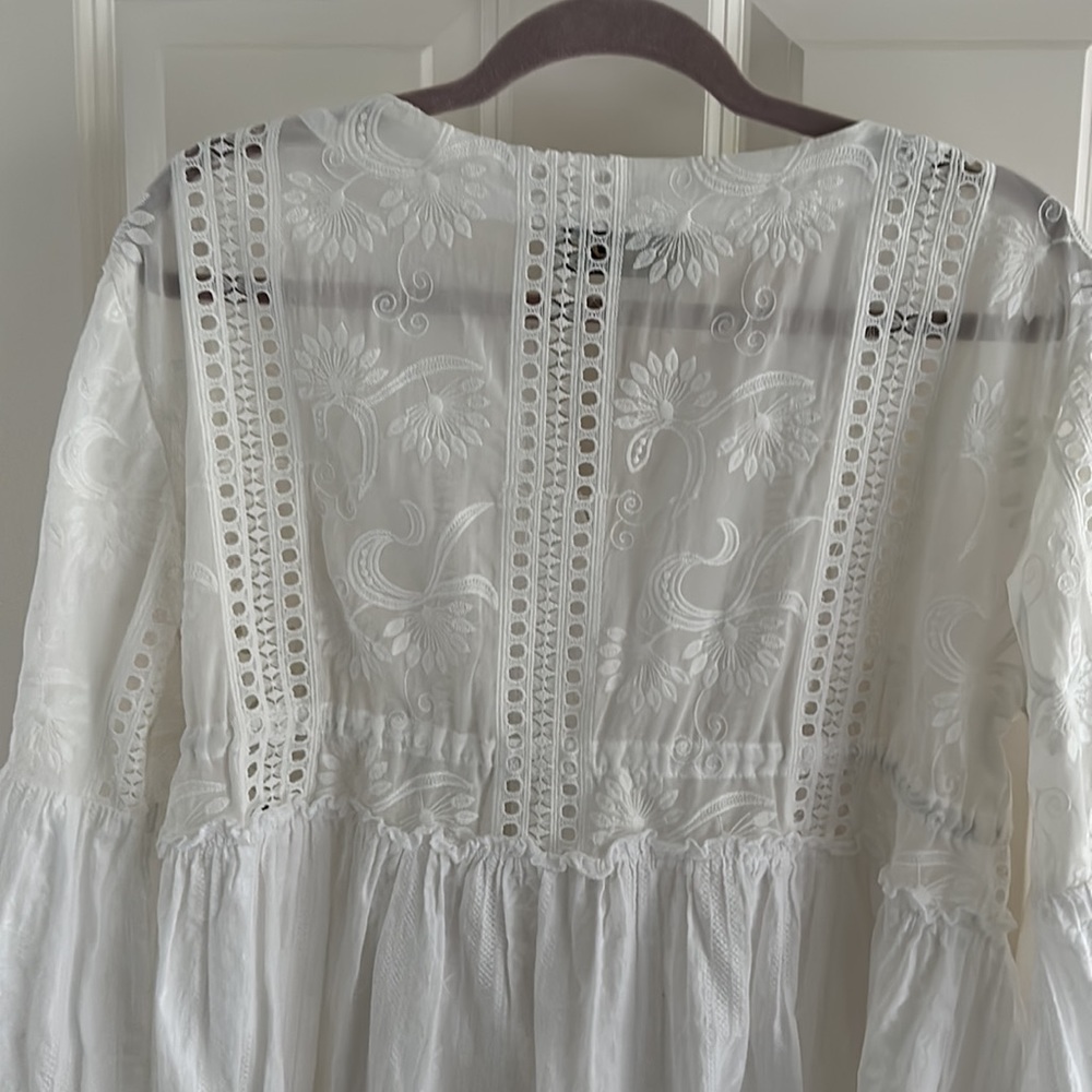 White Embroidered Women's Blouse - Picture 5 of 5
